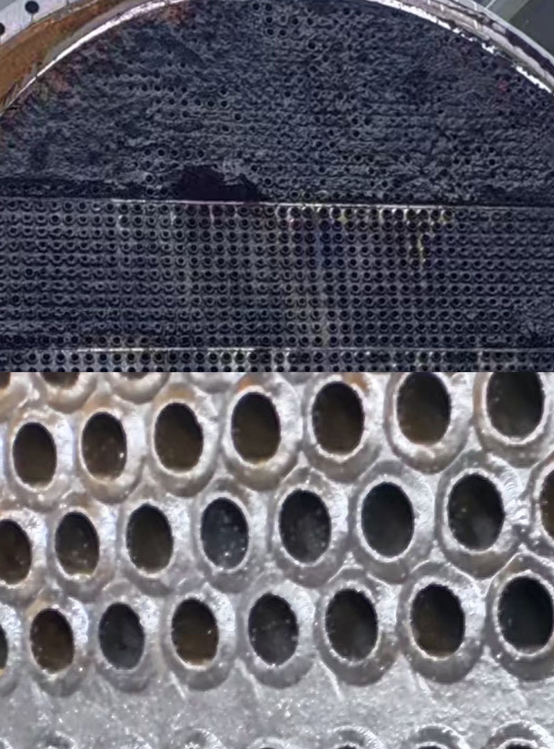 廢水換熱器清洗對比